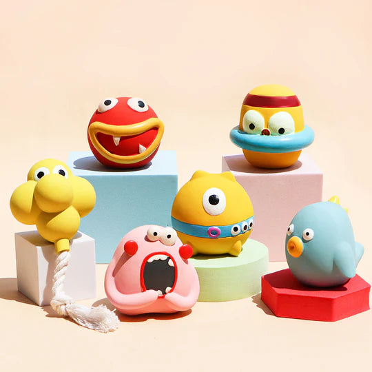 Monster Shape Natural Latex Dog Chew Toys