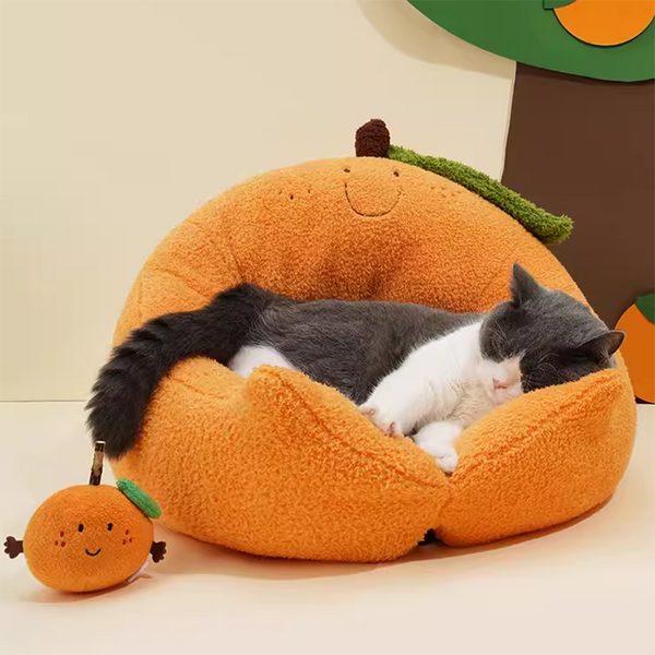 Orange Cute Cat Bed