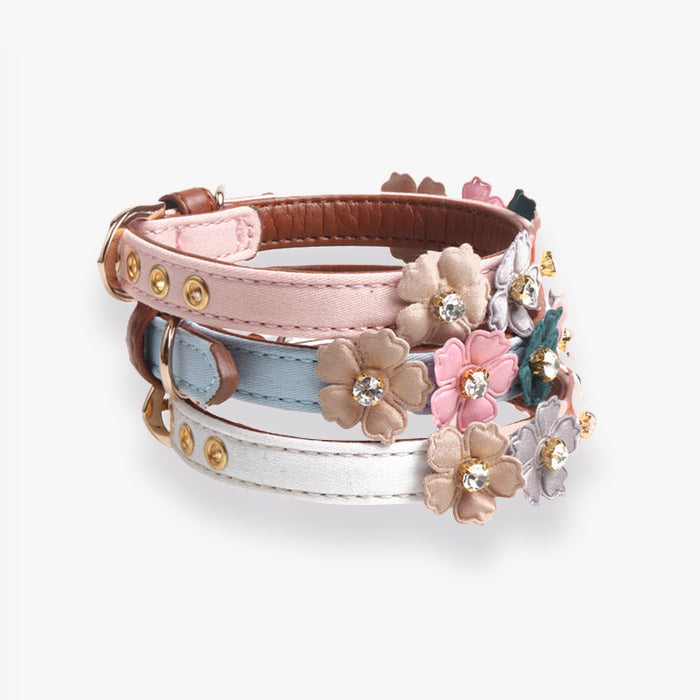 PU Leather Rhinestone Dog Collar lovepetin.com