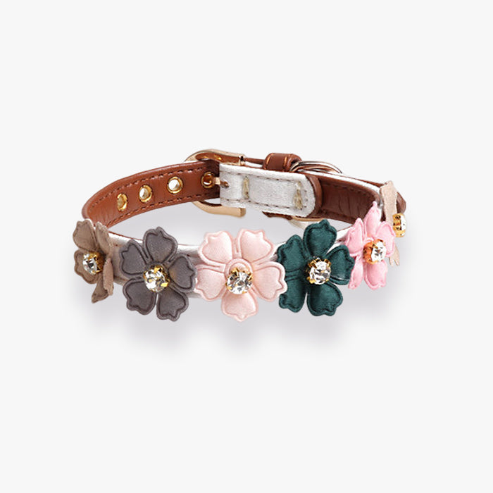 PU Leather Rhinestone Dog Collar lovepetin.com