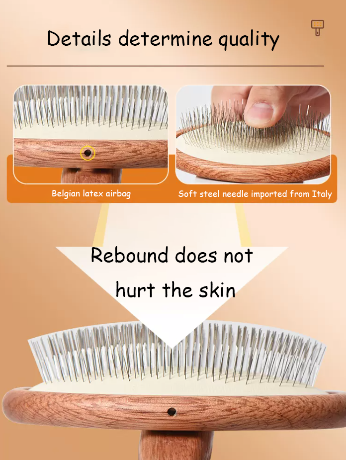 Pet Solid Wood Shedding and Dematting Comb lovepetin.com