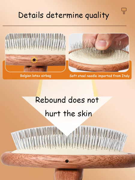 Pet Solid Wood Shedding and Dematting Comb lovepetin.com