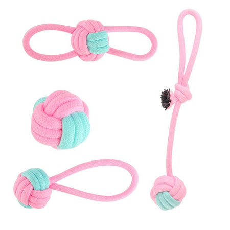 Pink&Green Bite-resistant Teeth Cleaning Rope Toy lovepetin.com