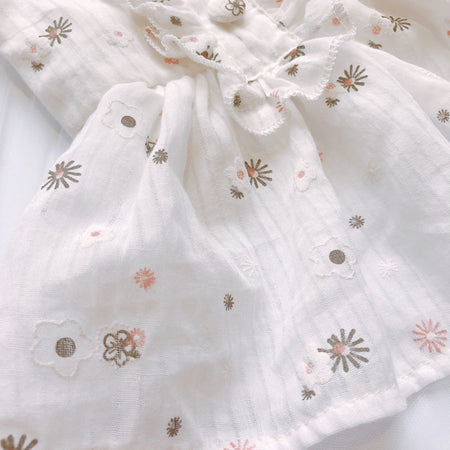 Pure Cotton White Thin Dog Dress lovepetin.com