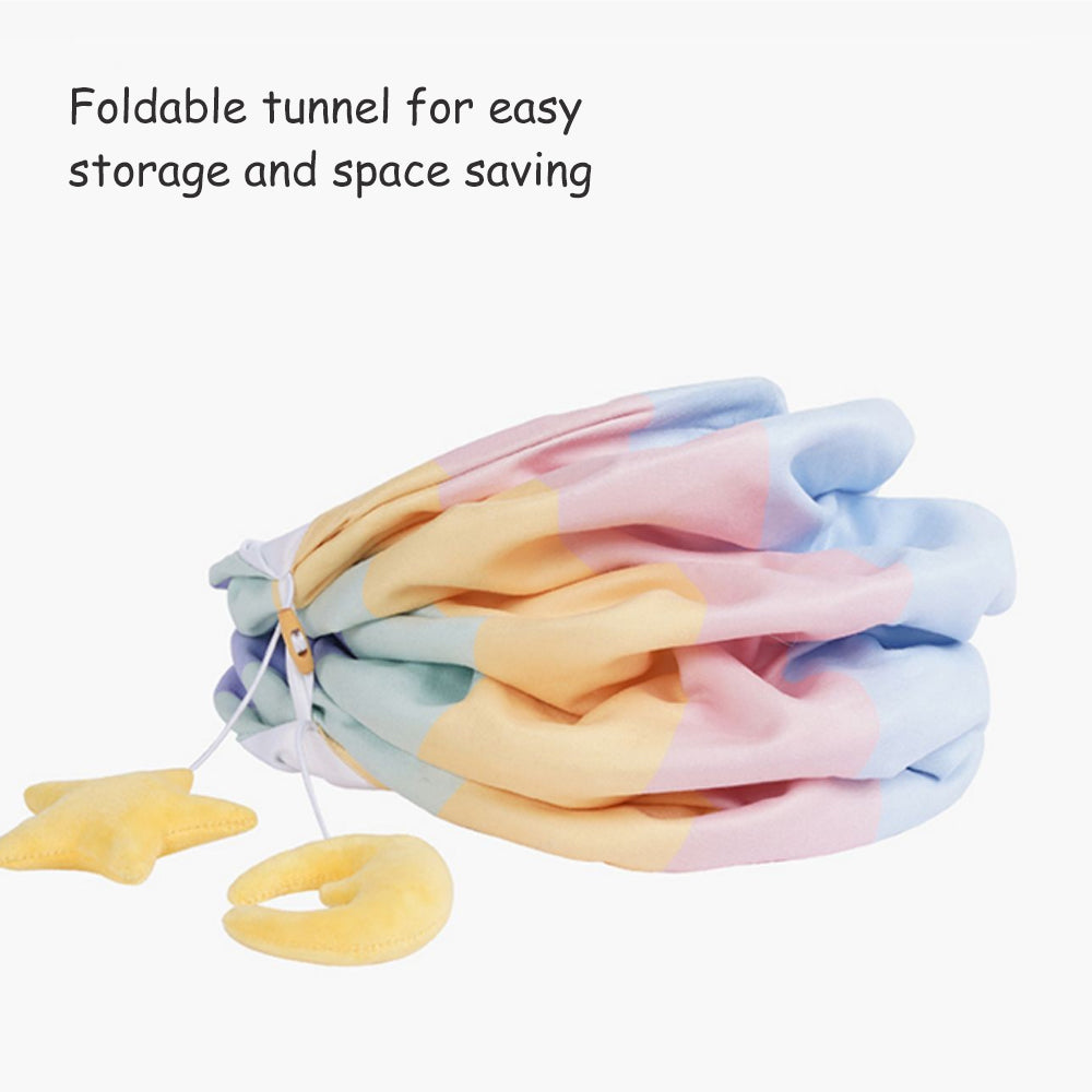 Rainbow Multi-functional Velvet Cat Tunnel lovepetin.com