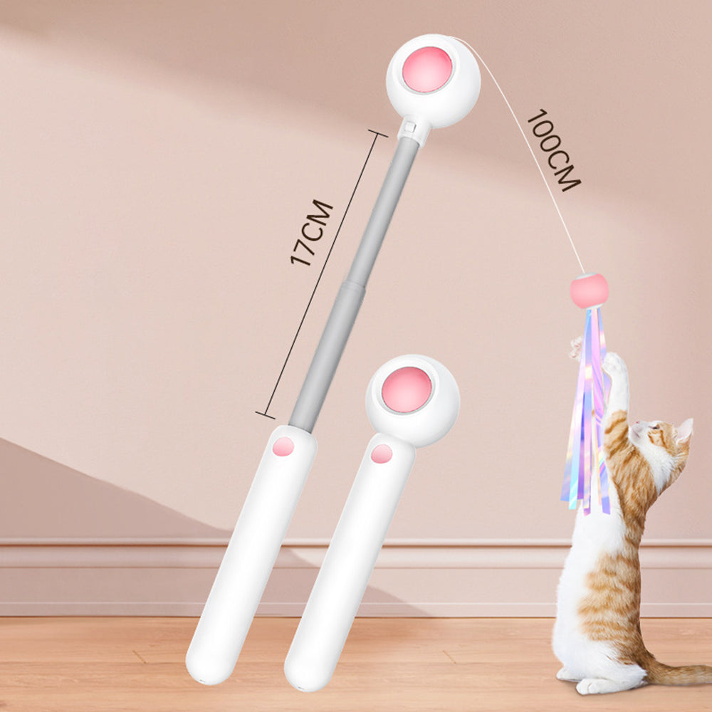 Retractable Ribbon Cat Teaser Toy lovepetin.com