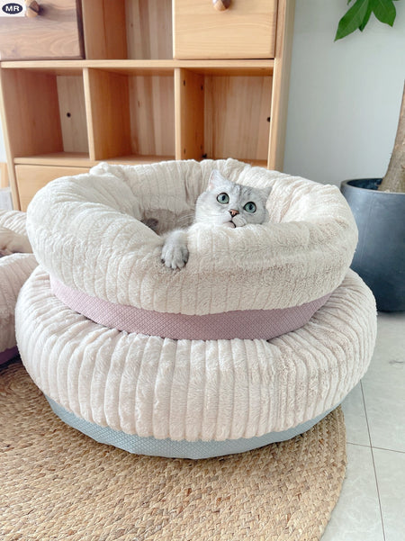 Round Shape Corduroy Dog Bed lovepetin.com