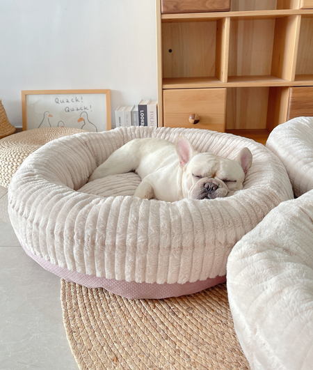 Round Shape Corduroy Dog Bed lovepetin.com