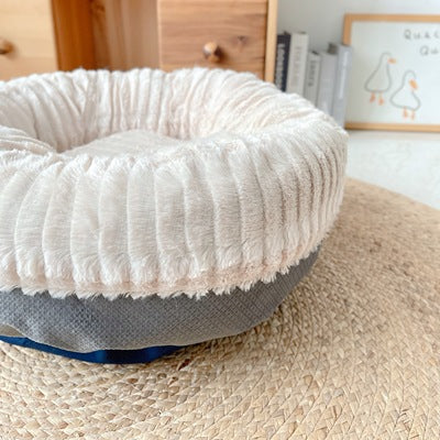 Round Shape Corduroy Dog Bed lovepetin.com