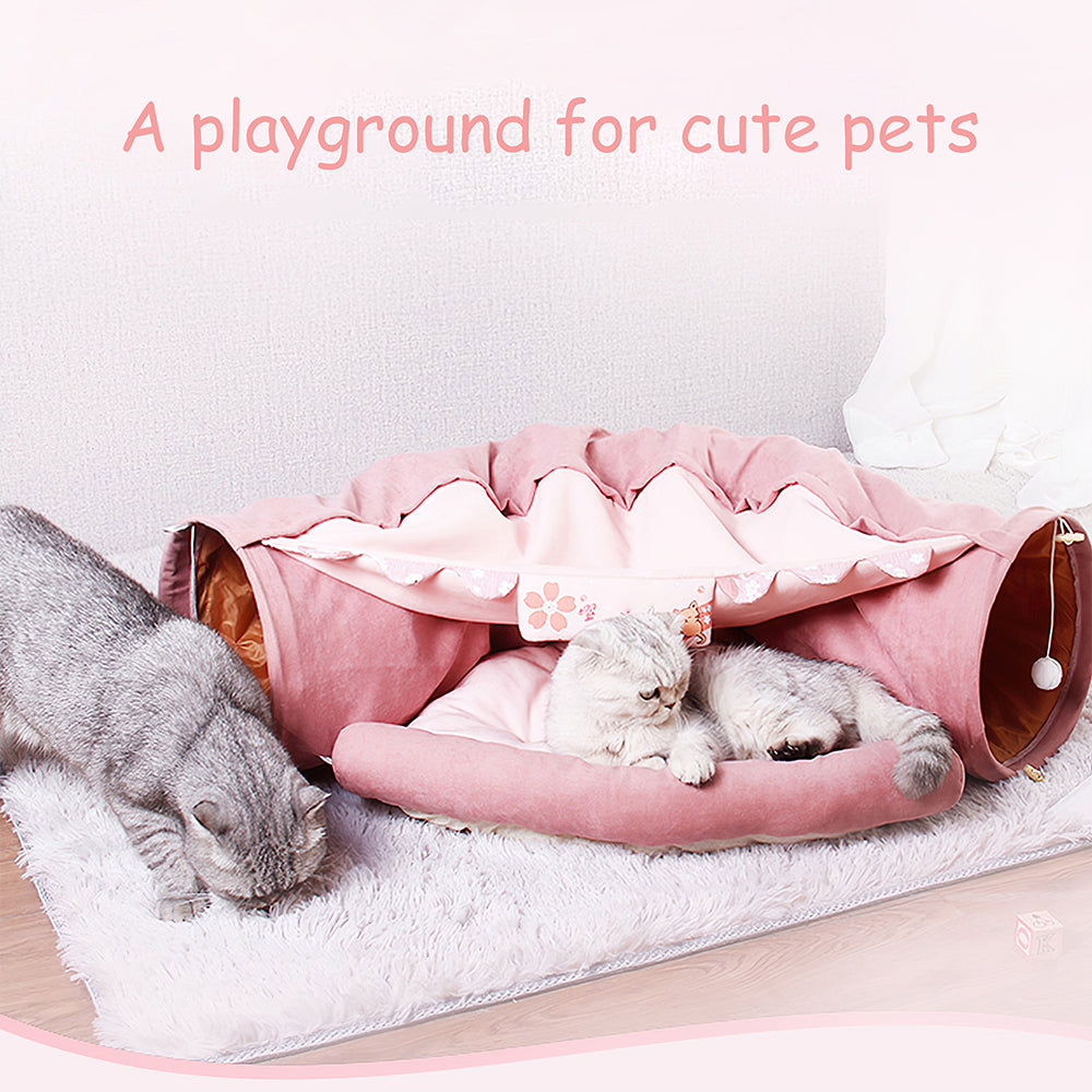 Sakura Multi-functional Cat Tunnel with Bed lovepetin.com