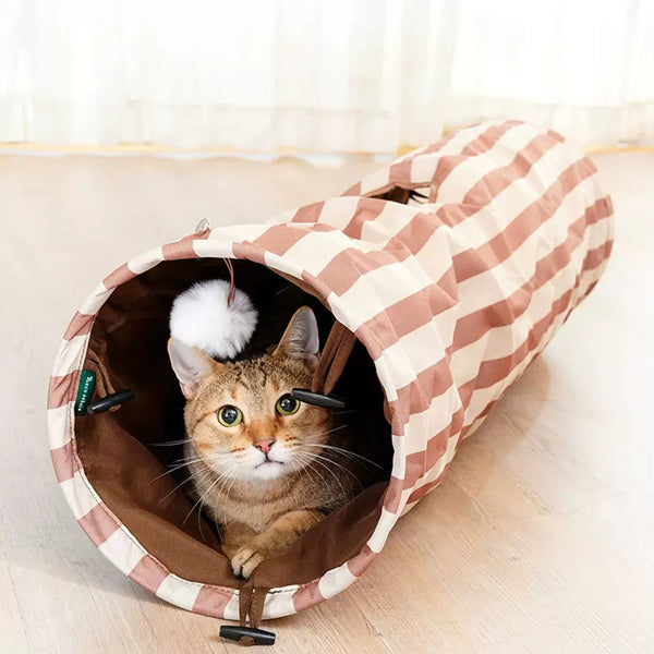 Strip Design Collapsible Cat Tunnel lovepetin.com