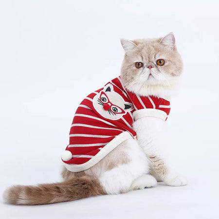 Striped Knitted Cat T-shirt lovepetin.com