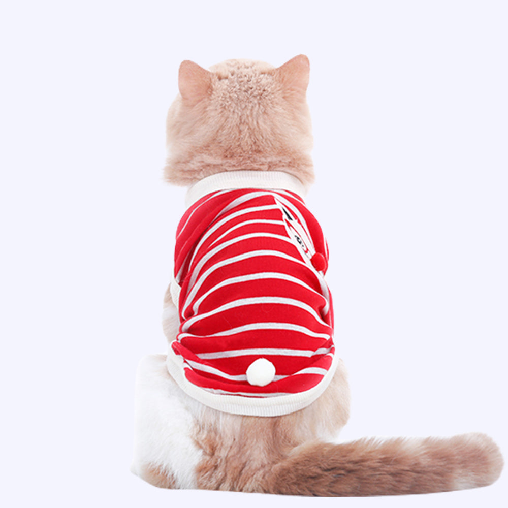 Striped Knitted Cat T-shirt lovepetin.com