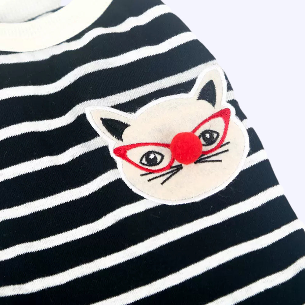 Striped Knitted Cat T-shirt lovepetin.com