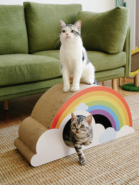 Summer Rainbow Cat Scratching Board lovepetin.com