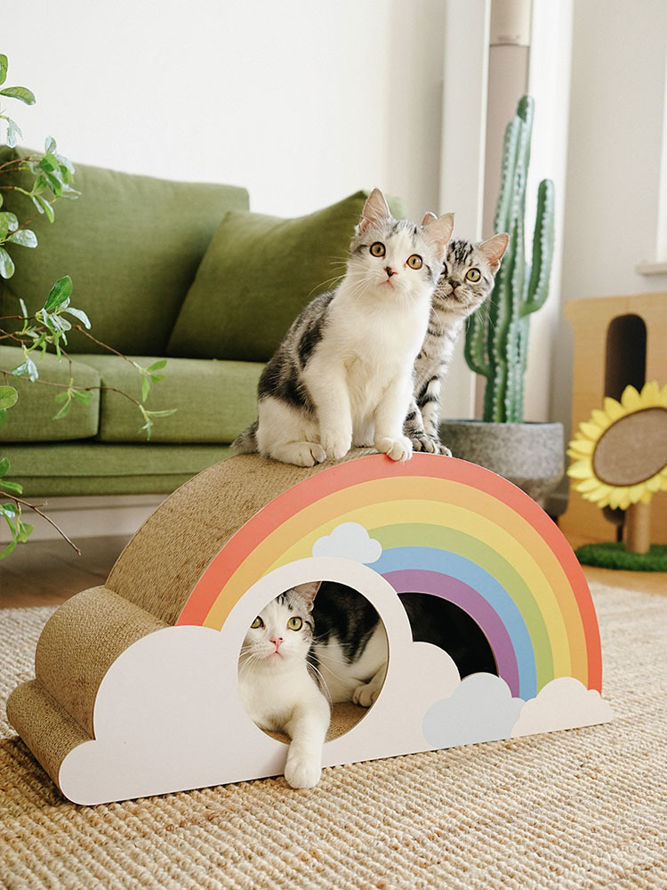 Summer Rainbow Cat Scratching Board lovepetin.com