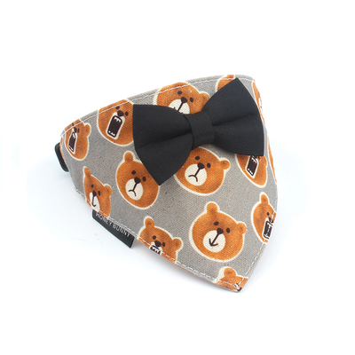 Teddy Bear Bowknot Dog Bandana lovepetin.com