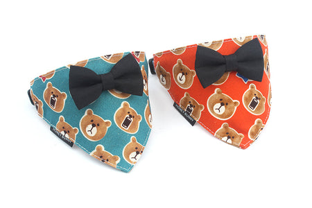 Teddy Bear Bowknot Dog Bandana lovepetin.com