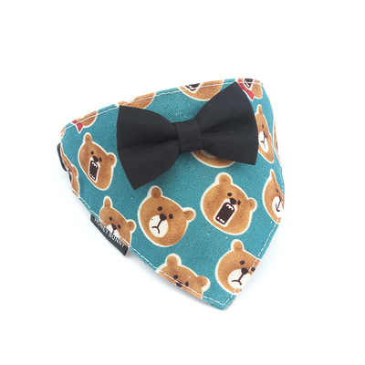 Teddy Bear Bowknot Dog Bandana lovepetin.com