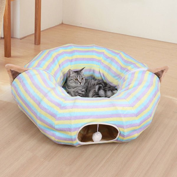 Three Foldable Cat Tunnel Styles in Strip Design lovepetin.com