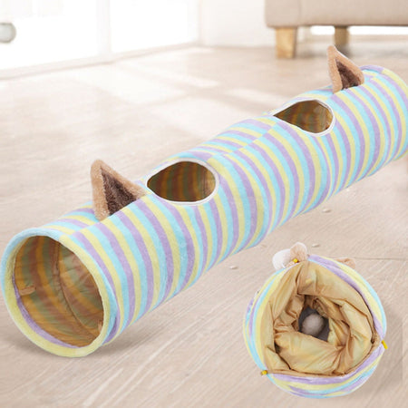 Three Foldable Cat Tunnel Styles in Strip Design lovepetin.com