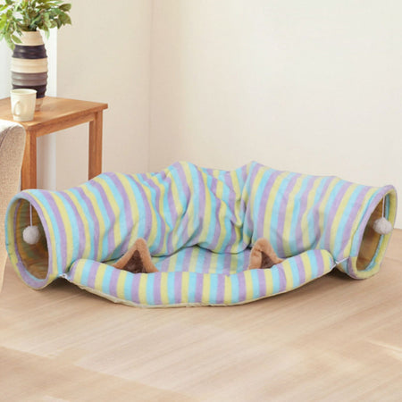 Three Foldable Cat Tunnel Styles in Strip Design lovepetin.com