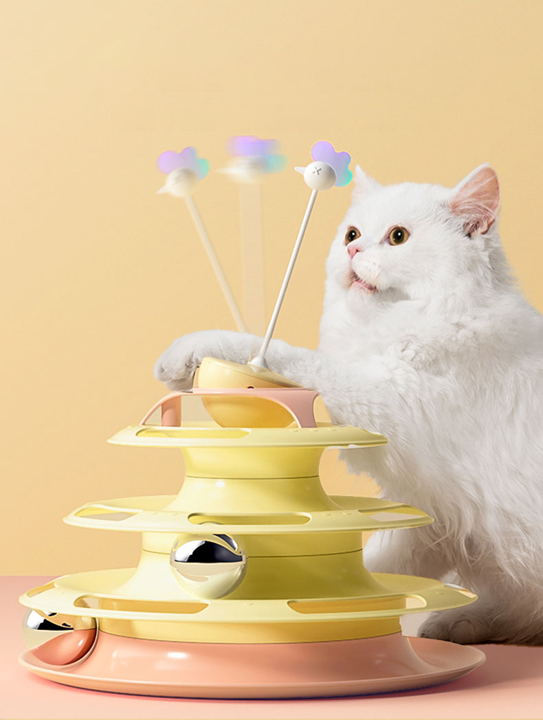 Three-Layer Cat Toy Roller with Swing Decoration|lovepetin