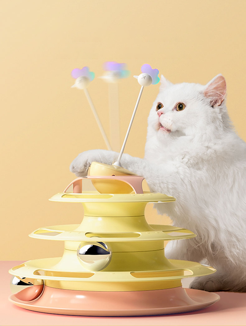 Three-Layer Cat Toy Roller with Swing Decoration lovepetin.com