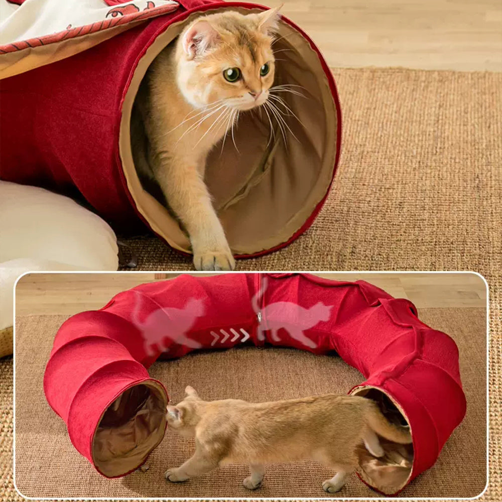 Three in One Donut Cat Tunnel with Bed lovepetin.com