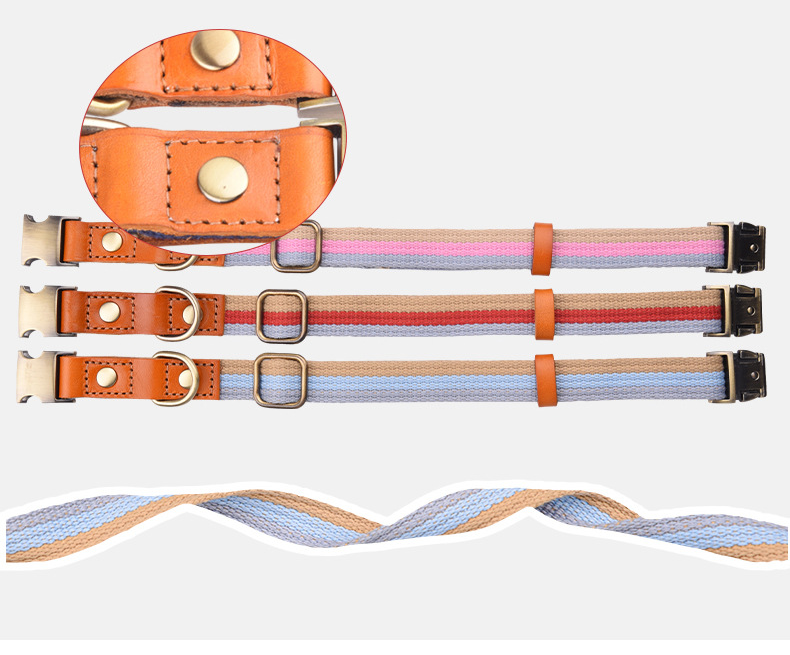 Top Layer Cowhide With Aluminum Buckle Dog Collar lovepetin.com