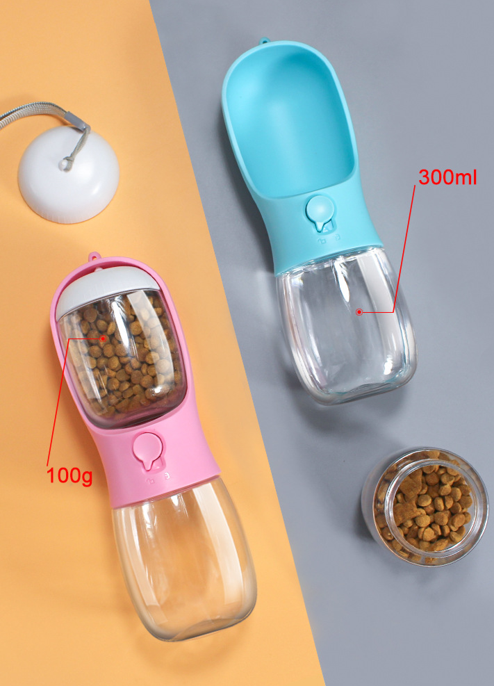 Two in One Food and Drink Outdoor Pet Drinking Bottle lovepetin.com