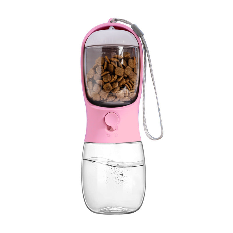 Two in One Food and Drink Outdoor Pet Drinking Bottle lovepetin.com