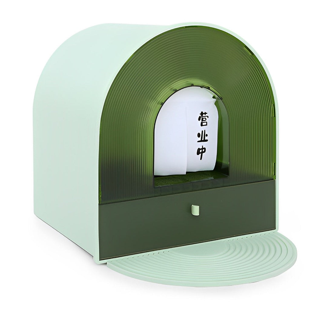 Vanilla and Matcha Arc Enclosed Cat Litter Box lovepetin.com