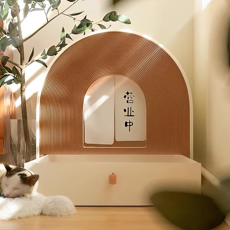 Vanilla and Matcha Arc Enclosed Cat Litter Box lovepetin.com