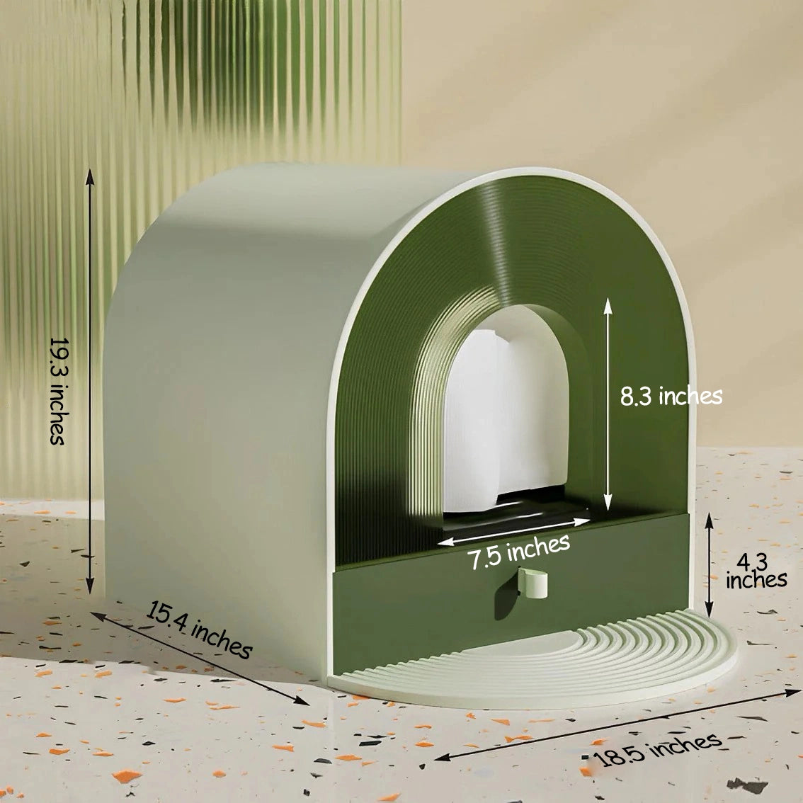 Vanilla and Matcha Arc Cat Litter Box Enclosed 5