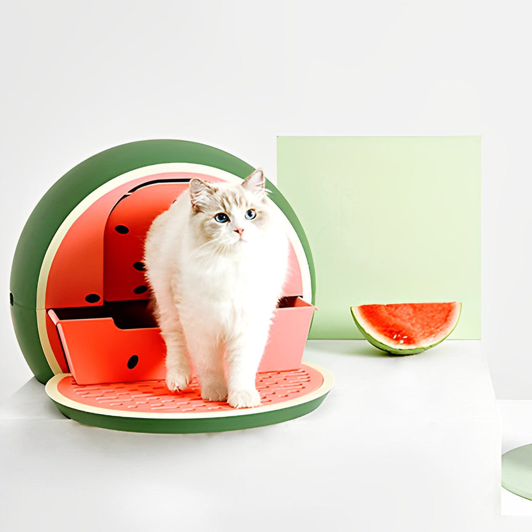 Watermelon and Grapefruit Enclosed Cat Litter Box lovepetin.com