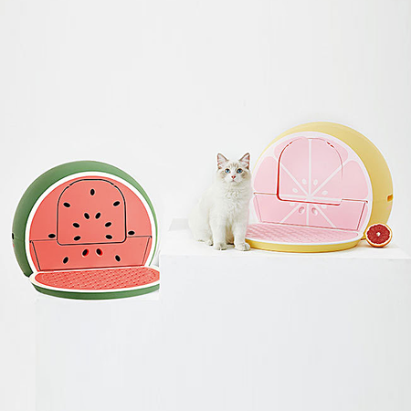 Watermelon and Grapefruit Enclosed Cat Litter Box lovepetin.com