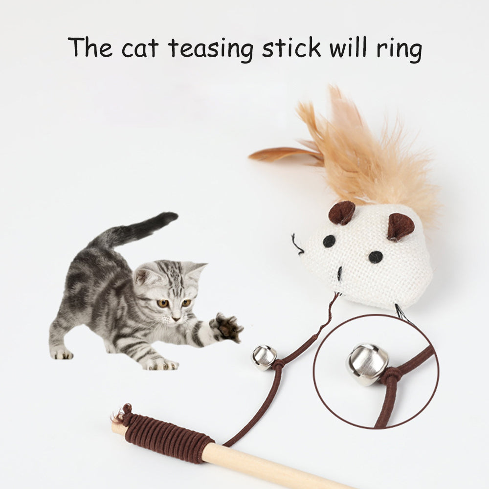 Wood Handle Cat Teaser lovepetin.com