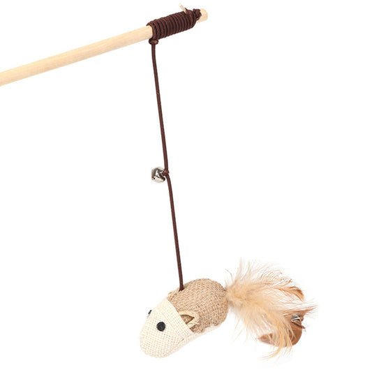 Wood Handle Cat Teaser lovepetin.com