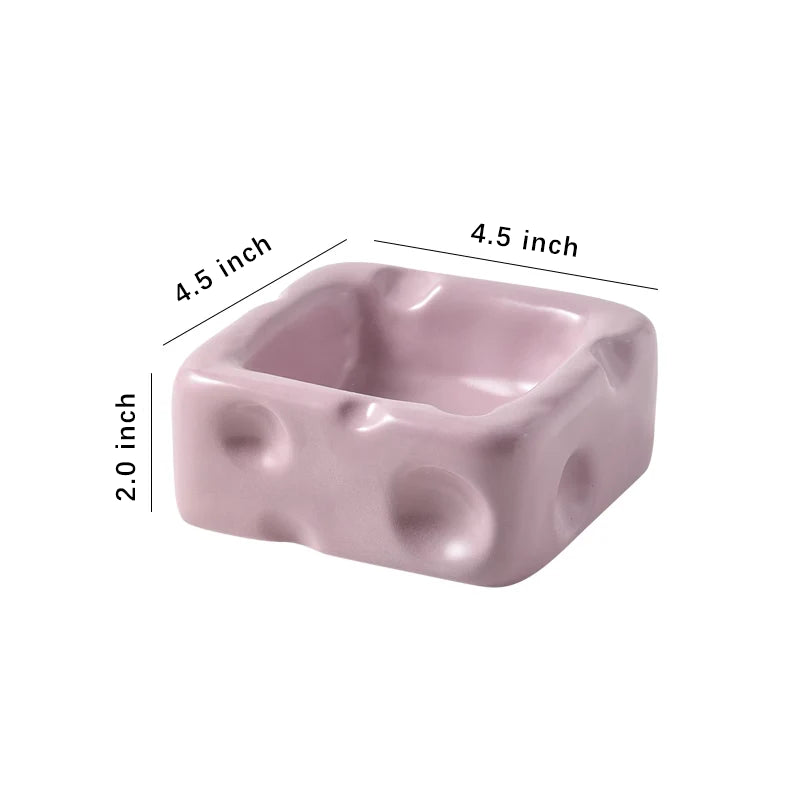 Cute Ceramic Pet Bowl with Cheese Shape 4